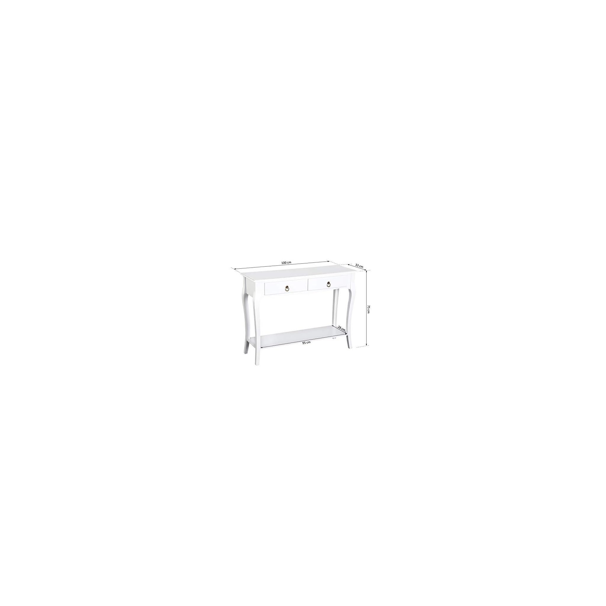 HOMCOM Konsolentisch Konsole Sideboard mit 2 Schubladen Holzfüße Flur