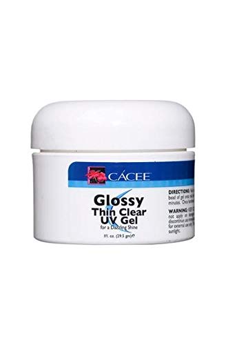 Glossy UV Thin Clear Gel For Nails, Hard Gel Overlay, Works With Builder Gel (Not Acrylic Systems) & Scultping (1 oz)