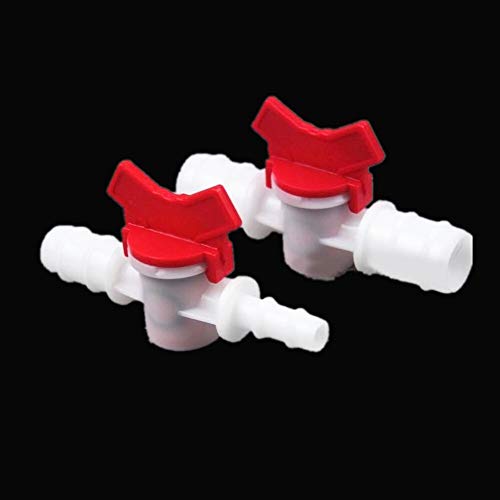 QFDM Precision Valve 4 mm 6 mm 8 mm 10 mm 12 mm 16 mm 20 mm barbillon Deux Voies en Plastique à Boisseau sphérique Aquarium Jardin Micro Irrigation Connecteur Easy to Use and Install Cover