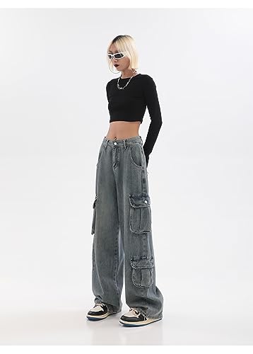 Baggy Jeans Y2K Emo Denim Pant with Side Pocket Hippie Cargo Gothic Alt Parachute Streetwear Grunge Tripp Clothing4