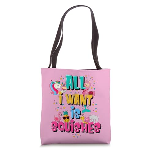 Bolso tote para niñas con diseño de juguetes squishy: 'All I Want is Squishies' miniatura 1