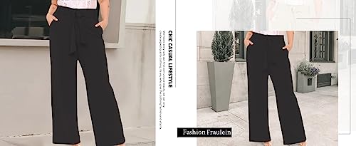 Image of FRAULEIN Women's Western Stylish Trousers Relax Fitting Belted Wide Leg [S - 5XL] Size Pants