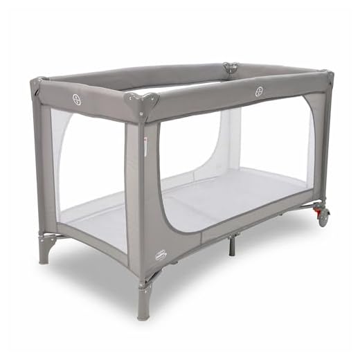 ASALVO Cuna de viaje 120x60 Essential para bebes y niños de 0 a 15kg / 2 en 1: Cuna y Parque. Plegado en 30 segundos y transporte fácil. Con Bolsa de transporte y ruedas. Gris