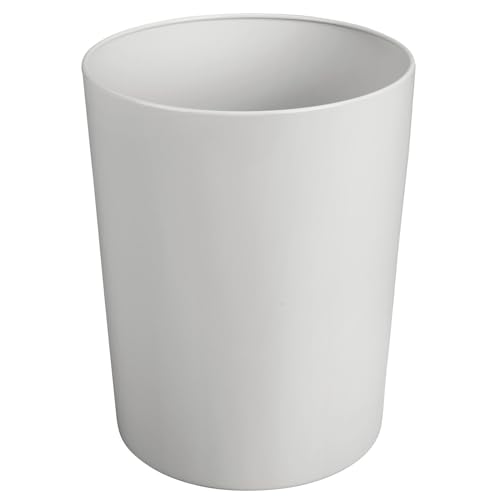 mDesign Round Metal Small 1.7 Gallon Recycle Trash Can Wastebasket, Garbage Container Bin for Bathrooms, Kitchen, Bedroom, Home Office - Durable Stainless Steel - Mirri Collection - Light Gray mDesign Round Metal Small 1.7 Gallon Recycle Trash Can Wastebasket, Garbage Container Bin for Bathrooms, Kitchen, Bedroom, Home Office - Durable Stainless Steel - Mirri Collection - Light Gray