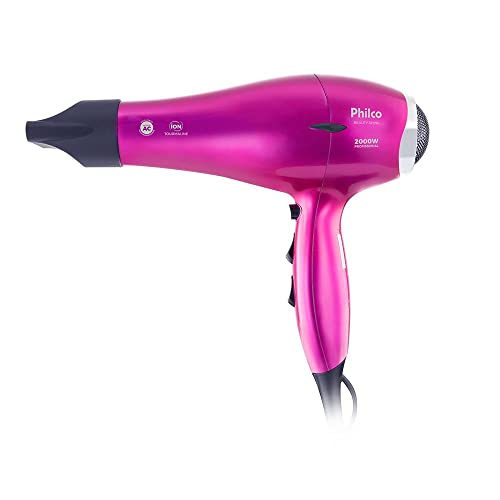 Secador De Cabelo, Beauty Shine, 2000W, Rosa, 110V, Philco