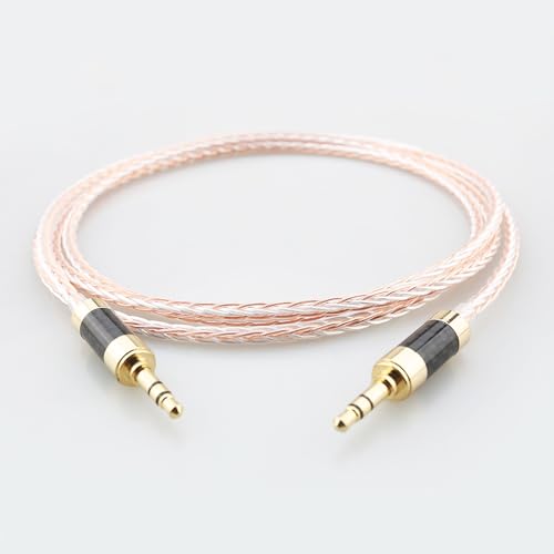 Cable auxiliar estéreo de 3.5 mm de 0.5 m con conectores dorados miniatura 3