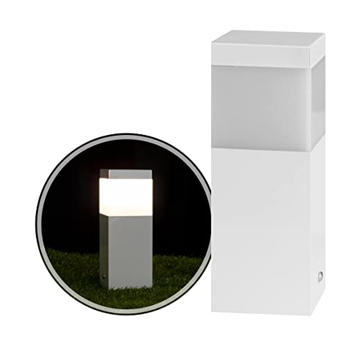 Poste Balizador 20cm P/Jardim Em Alumínio St2791 (Branco)