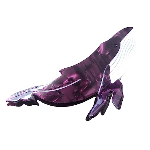 Whale Hair Clip,Cellulose Acetate Hair Clips,Big Claw Clips for Women,Hair Accessories,Purple