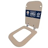 Copriwater compatibile Conca Ideal Standard Visone solo per WC con cerniere inclinate 45° – Sedile WC in legno rivestito in resina poliestere lucida