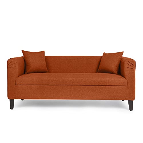 Image of Wakefit Sofa Set | 3 Year Warranty | Sofa 2 Seater, 2 Seater Sofa for Living Room, Wooden Sofa Set, Couch Sofa for Living Room - Miami(Tahoe : Terracotta)
