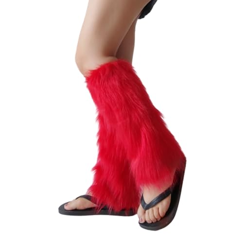 Women Furs Leg Warmer Winter Furry Long Boot Cuffs Fuzzy Party Costume for Holiday Festival Performances Play