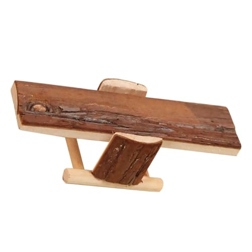 ROMISBABA 木製ペット おもちゃ ハムスター シーソー 自然素材製 歯磨き 遊具 小動物用 ケージトイ ストレス解消 運動促進