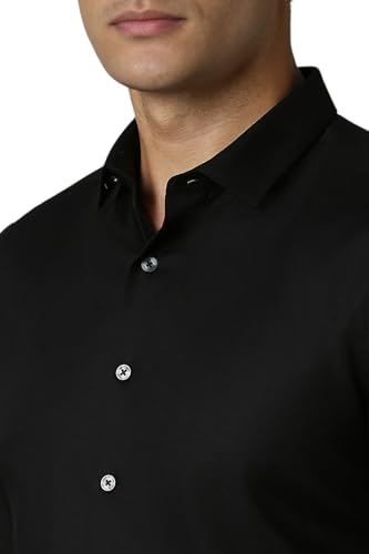 Image of Louis Philippe Men's Cotton Slim Fit Textured All Day Comfort Formal Shirt