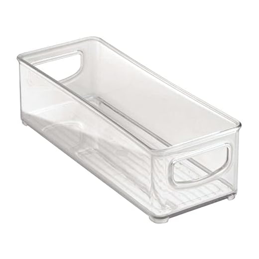 iDesign Organizador de nevera, contenedor de almacenamiento apilable con asas, pequeño organizador de cajones transparente sin BPA para cocina, nevera y nevera, práctica organización para la cocina