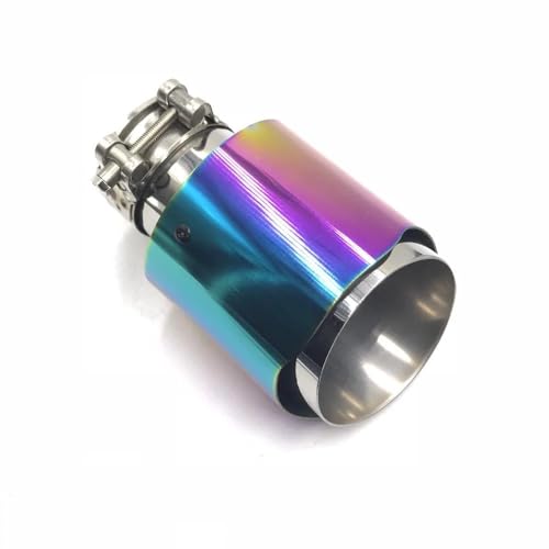 Cola de escape universal con silenciador de acero inoxidable y punta colorida de 63mm-89mm 4