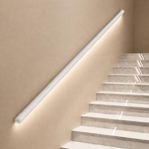 Main courante d'escalier LED design blanc mat, rampe de luxe
