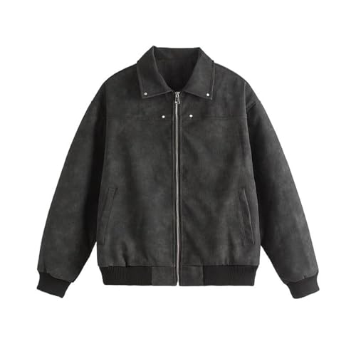 Veste en cuir pour homme contre le froid hivernal blouson col montant chaud