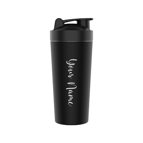 Image of Savri Customized Stainless Steel Gym Shaker Bottle - Name Engraved, Leakproof, BPA-Free Protein Shaker for Supplements, Water & Fitness. Personalized Shaker for Gym | Pre Workout Steel Shaker - 750 ML