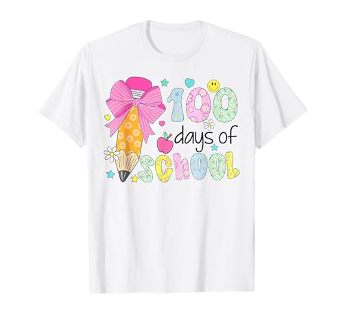 100 Days of School Preppy 100th Day of School Teachers Girls T-Shirt