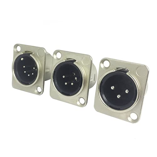 Connecteur XLR 3 4 5 broches mâle pour fixer vos micros sur châssis sans perte de son - 5