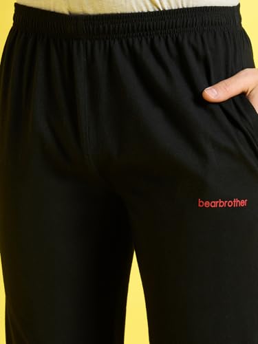 Image of bearbrother Men's Regular Fit Solid Trackpants
