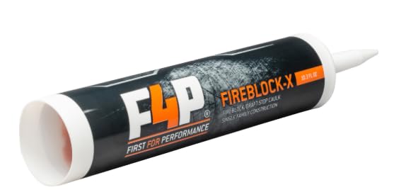 F4P FIRE Block Residential Grade Fire Caulk, Brick Red, Silicate Mortar, 10.3 Ounces, ASTM-E136 Compliant, Non-Rated Fire Seal for Gaps and Cracks (1 Tube)