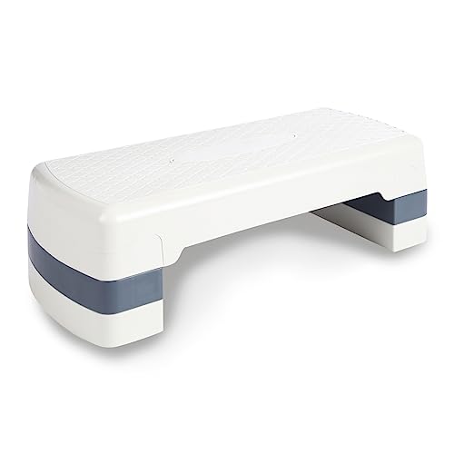 Ultrasport Aerobic Stepper, Tabla de Ejercicios, Dispositivo de Fitness Multifuncional, Fitness Board, Altura Ajustable en Tres Niveles Diferentes, Home Stepper, Step Bench, Blanco/Gris