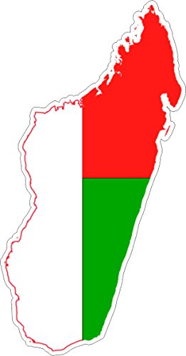 Akachafactory Autocollant Sticker adhesif Voiture Vinyle Drapeau Carte Madagascar
