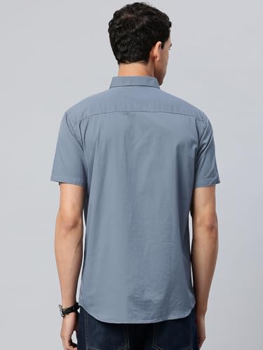 Image of Majestic Man Slim Fit Pure Cotton Half Sleeve Solid Casual Shirt