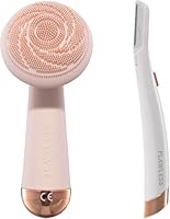 Finishing Touch Flawless Cleanse & Dermaplane Glow Bundle – Facial Cleansing Massager & Dermaplane Facial Hair Remover | Deep Cleansing, Gentle Exfoliation, and Radiant Skin | Safe for All Skin Types