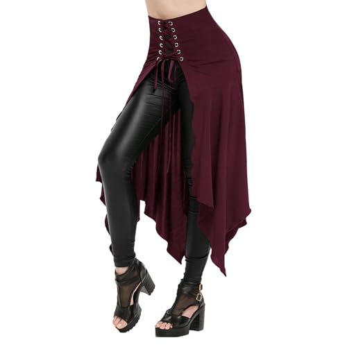 Jupe-long gothique femme taille haute verte style punk rock