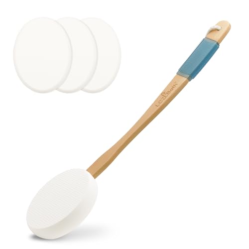 Back Lotion Applicator with Replaceable Pads and Handle
