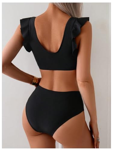 SOLY HUX Bikini Sets for Women Ruffle High Waisted Bathing Suit Summer Two Piece Swimsuit2