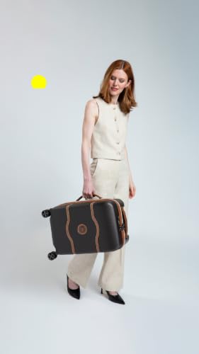Image of DELSEY PARIS Chatelet Air 2.0 Carry-On Suitcase 19 Inch, Hardside Polycarbonate Luggage, Dual-Density Spinner Wheels, TSA Lock, USB Port, Chocolate Brown