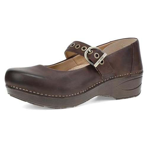 Image of Dansko XP 2.0 Mary Jane Clogs for Women - Slip-Resistant Leather Shoes with Arch Support, Removable Footbed, and Adjustable Strap - Ideal for Teachers & Service Professionals