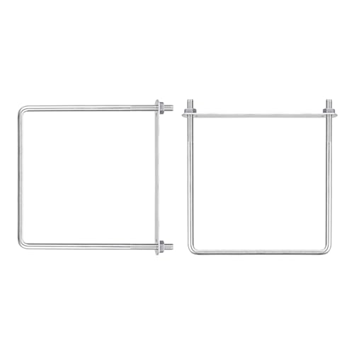 Image of DTGN M8x150x185mm(ThreadxWxL) Square U Bolt - 2Pack - Good for Trailer Pipe Replacement Parts - 304 Stainless Steel U Shape Bolts