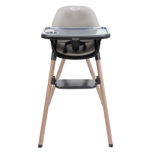 Graco Presti - Trona 3 en 1 (6 meses a aprox. 27,3 kg/6 años), ligera de 4,75 kg, plegable compacta, fácil de transportar, 3 modos diferentes de longevidad, color gris