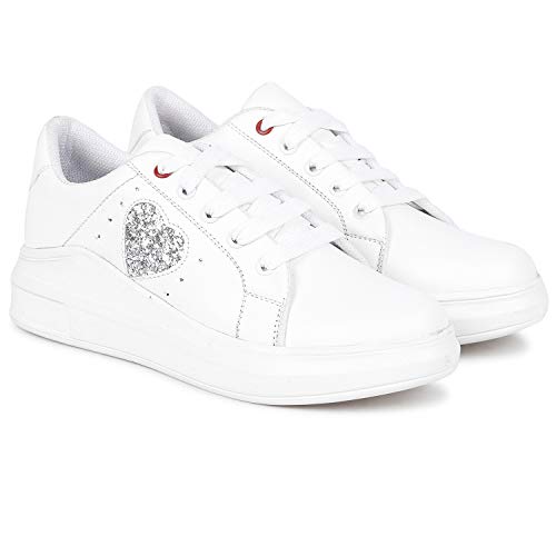Image of Longwalk Girls Sneakers Breathable, Walking, Running Shoes (White)