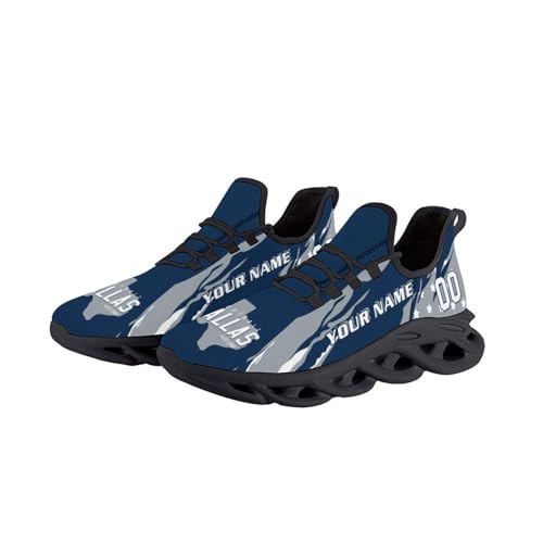 Custom Football Sneakers Personalized Breathable Fan Gift Add Name & Number Workout Athletic Gym Slip-on Shoes for Men Women