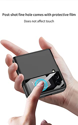Image of Midkart Polycarbonate, Tempered Glass Automatic Recovery Magnetic Hinge Protection Cover Compatible for Samsung Galaxy Z Flip 3 Hard PC Thin Case 360-degree Protective Cover, Black