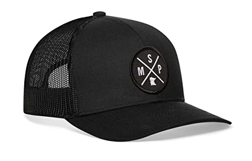 Image of HAKA State City Trucker Hat for Men & Women, Adjustable Baseball Hat, Mesh Snapback, Sturdy Outdoor Black Golf Hat