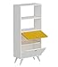 HOMIDEA KATTUS Libreria - Scaffale per Libri - Scaffale per Ufficio/Soggiorno dal Design Moderno (Bianco/Giallo)