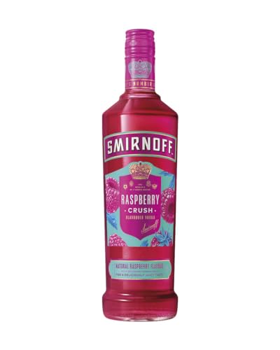 Smirnoff Raspberry Crush Flavoured Vodka | 37.5% vol | 70cl | Made with Natural Raspberry Flavours & Smirnoff No. 21 Vodka | Juicy Taste | for Mixed Drinks or Cocktails
