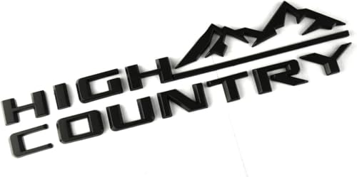 Image of 3Pcs High Country Emblems Side Door Tailgate Letter Logo Car Badge Nameplate Replacement for 2019-2025 Tahoe Silverado (3Pcs Set Emblems - Matte Black)