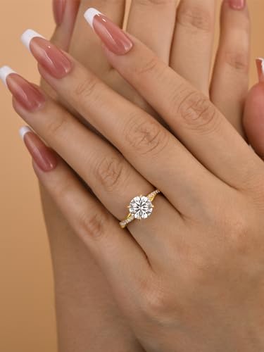 2.0ct Moissanite Engagement Ring,D Color VVS1 Clarity,8mm Round Brilliant Cut,4-Prong Twist Band 925 Sterling Silver Promise Ring3