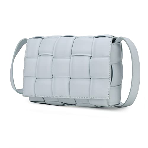 MKF Collection Woven Crossbody bag for women, Vegan Leather Designer Braided Shoulder bag messenger Purse