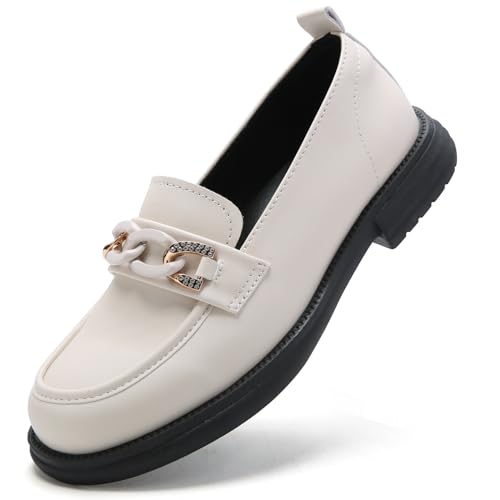 Image of UZB Womens Dressy Loafers Slip On Casual Office Work Shoes Begie 9 US