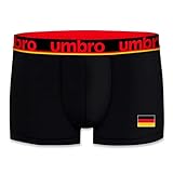 UMBRO Euro 2021 Coupe d'europe de Football 2021-ALLEMAGNE Supporter Hommes, Taille Noir, 100% Coton, Boxer Unitario T643-1
