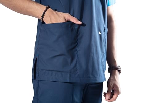 Image of UNIFORM CRAFT Men's Designer Scrub Suits DSDV04 || 6 pocket scrubs | Ideal for doctors, dentists, vets, nurses & healthcare professionals
