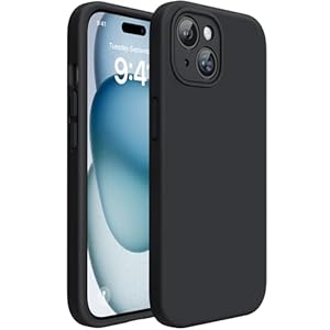 Miracase Silicone Case for iPhone 15 Case 6.1-Inch, [Upgraded Enhanced Camera Protection], Silky-Soft Touch Full-Body Protective Shockproof Liquid Silicone Case with Microfiber Lining (Black)